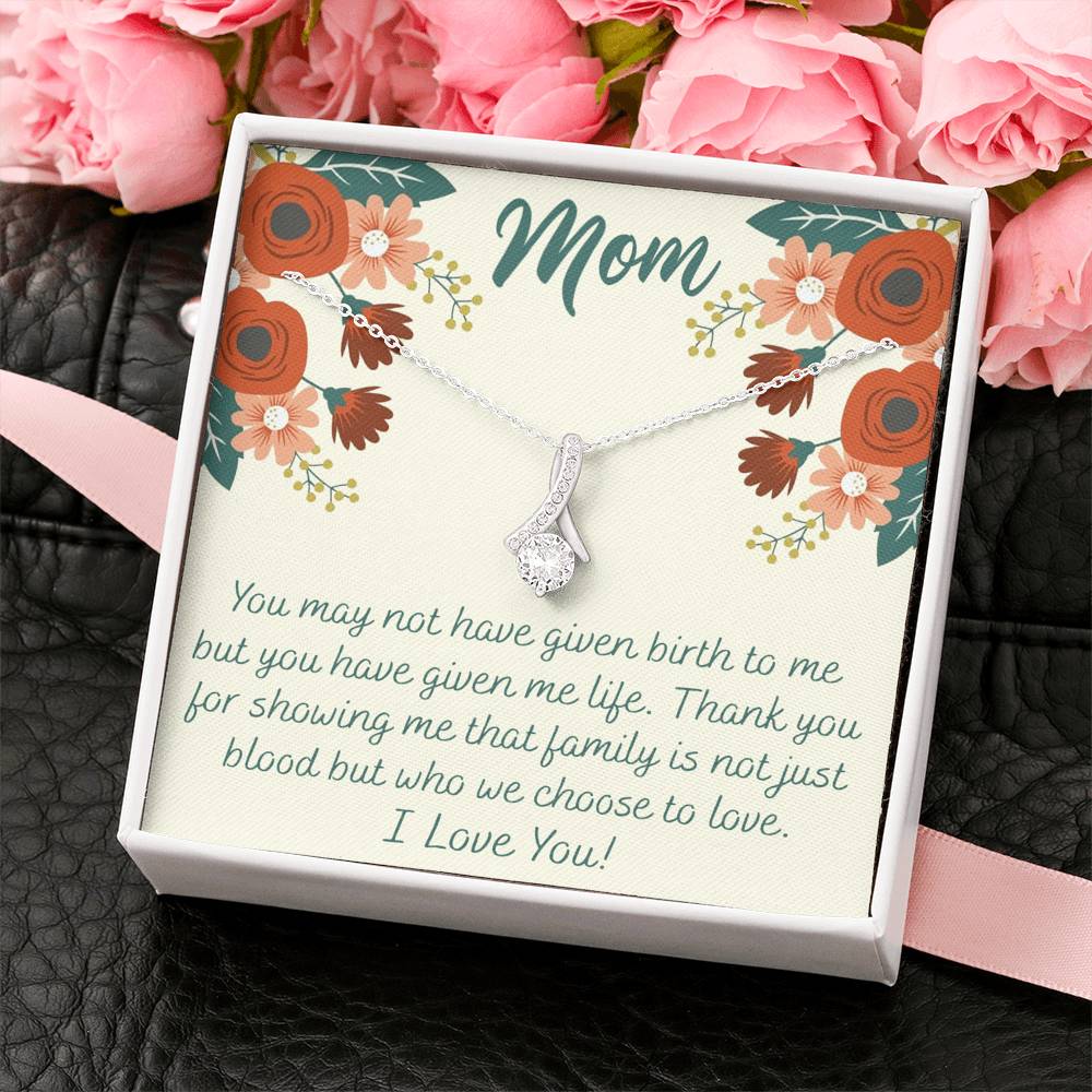 To My Mom Love Knot Necklace Gift for Stepmom Birthday Present Idea for Mother