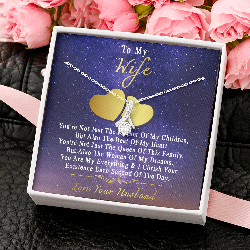 75B Necklace To My Wife, Perfect Gift for Her From Husband, I LOVE YOU Necklace Gift
