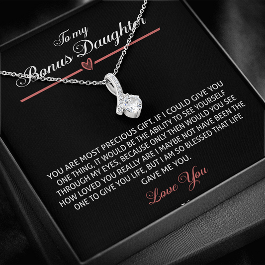 To My Bonus Daughter 464 Necklace, Step Daughter Gift From Stepdad, Stepmom