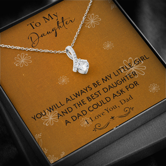 140B To My Daughter Necklace, Perfect Gift for Daughter From Dad, I Love You Always