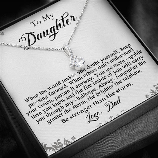 141B To My Daughter Necklace, Perfect Gift for Daughter From Dad, I Love You Daughter