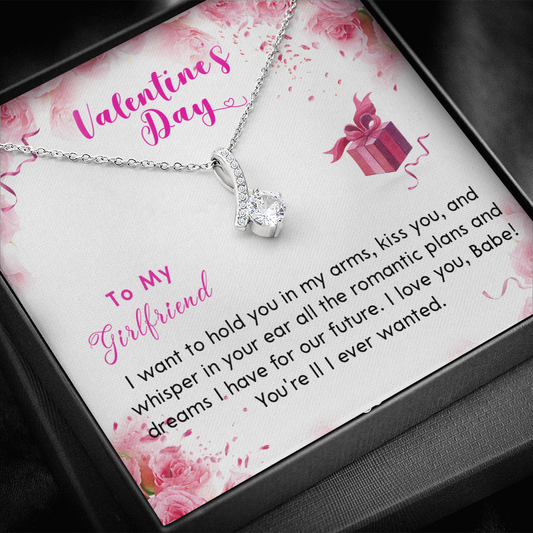 193B - Necklace To my Girlfriend, Future Wife Necklace, Happy Valentine's Day Rose Gift