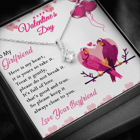 216B - Happy Valentine's Day Gift, Necklace To my Girlfriend, Necklace Love Couple Bird