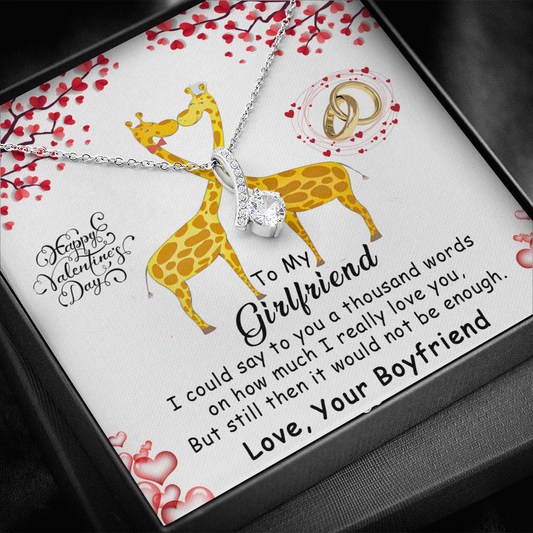 215B - To my Girlfriend, Happy Valentine's Day Gift Necklace for Girlfriend, Couples