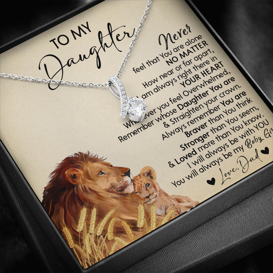 121B Necklace To My Daughter Gift From Lion Dad, You Are My Baby Girl, Birthday Gift