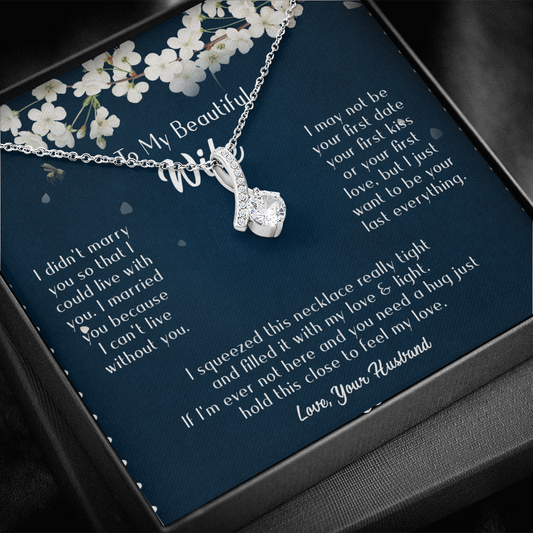 163B Necklace Gift To Beautiful Wife, Valentine Gift for Her, I Married Perfect Wife