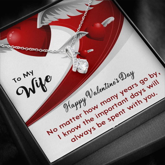 196B - Happy Valentine's Day Gift, Necklace To my Wife, Love Heart Women Necklace