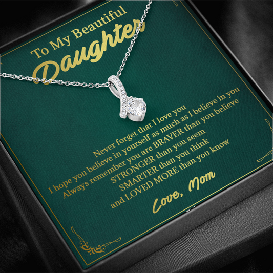 146B Necklace To My Beautiful Daughter, Perfect Gift for Daughter, I Love You More