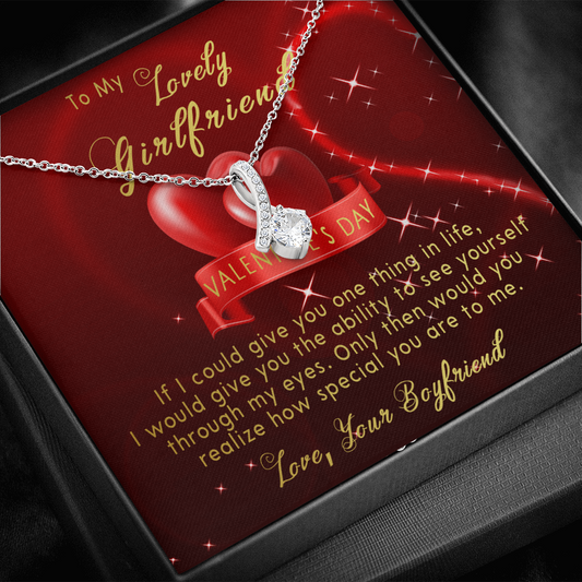 191B - Necklace To my lovely Girlfriend, Women Girl Necklace, Valentine's Day Gift