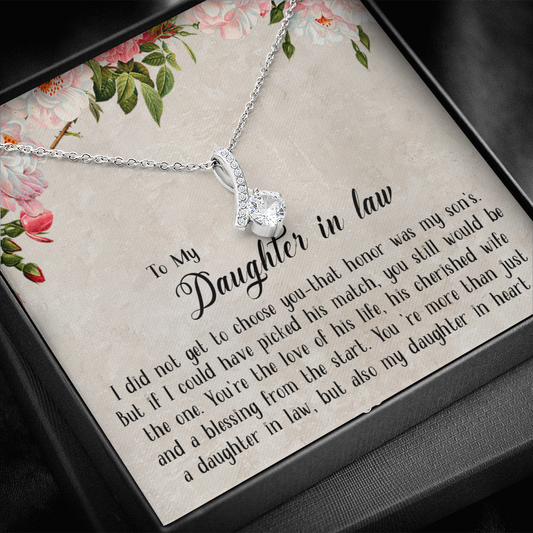 153B Necklace To My Daughter in law, Cute Necklace Gift from Dad Mom, Birthday Gift