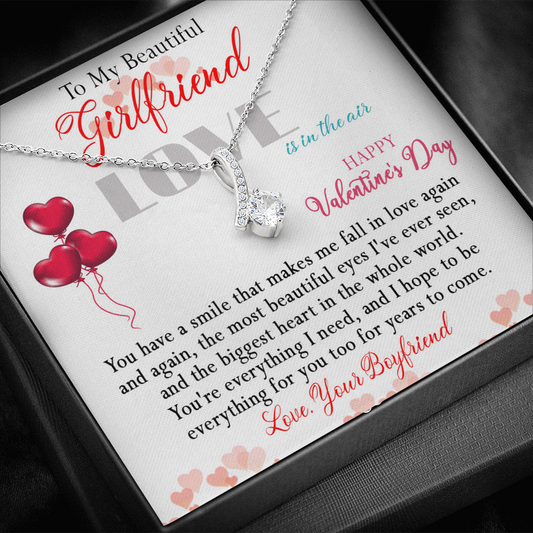 186B Necklace To Beautiful Girlfriend, Necklace Gift from Boyfriend, Valentine Gift