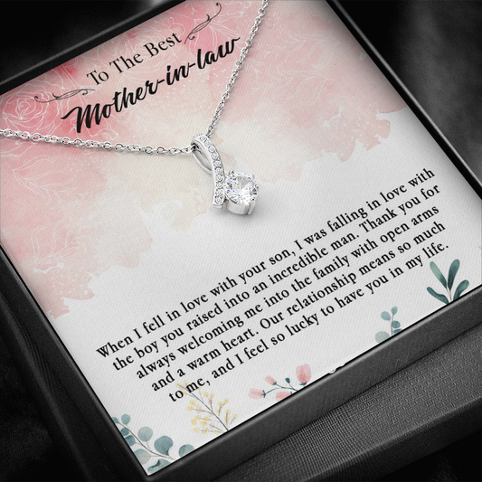 145B Necklace To The Best Mother In Law, Perfect Gift for Mom, Love You Mom Necklace