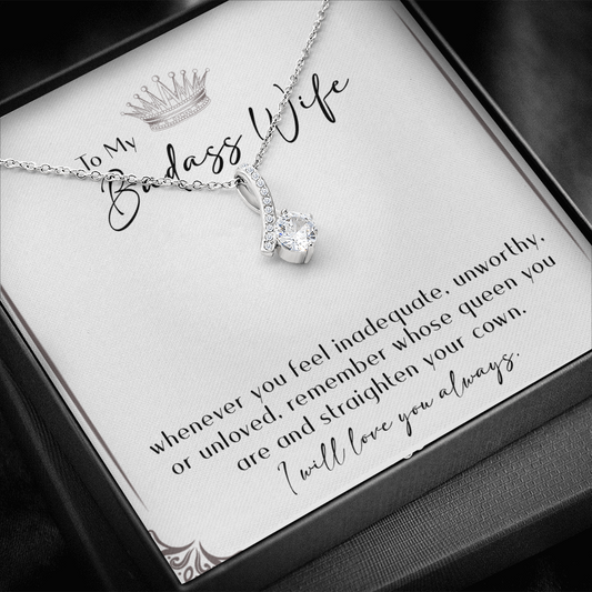 164B Necklace Gift To My Badass Wife, I LOVE YOU Always, Valentine's Day Gift for Her