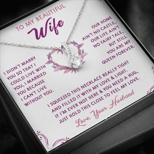 168B Necklace Gift To My Beautiful Wife, Gift for Her From Husband, Valentine Gift
