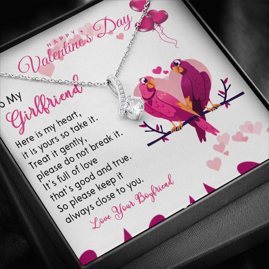 194B - Necklace To my Wife, Happy Valentine's Day Gift, Couple Love Bird Women Necklace