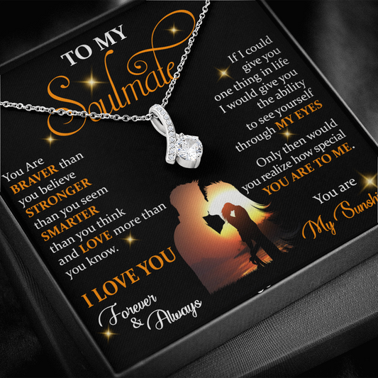 Q1B To My Soulmate Necklace, Gift For Wife Girlfriend From Husband, Love My Sunshine