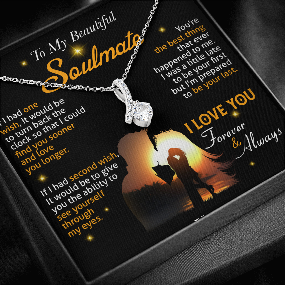 N0B To My Soulmate Necklace, Gift For Wife Girlfriend From Husband, Valentines Day