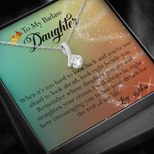 156B To My Badass Daughter Necklace, Gift for Her, Women, Birthday Gift from Mom
