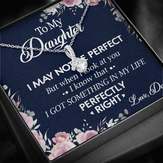 150B Necklace To My Daughter, Daughter Necklace Birthday Gift from Dad, I Love You