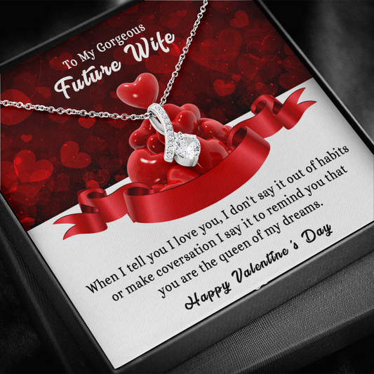 197B - To my Gorgeous Future Wife Necklace, Happy Valentine's Day Gift, Women Necklace