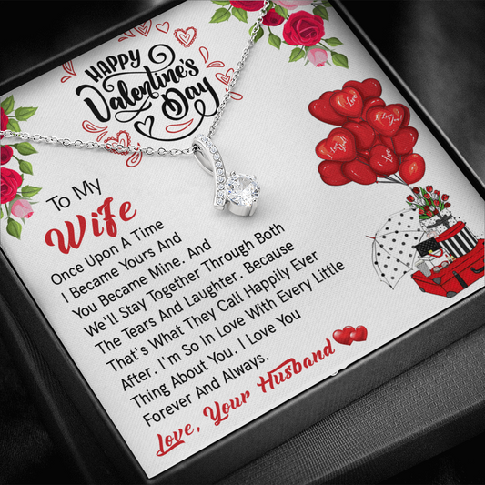206B - Valentine's Day Necklace Gift for Wife, I LOVE YOU Forever & Always Couple Gift