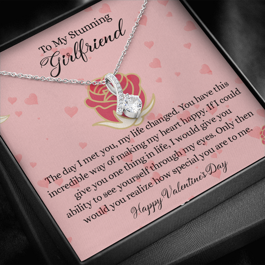 204B - To my Stunning Girlfriend Necklace, Love Necklace Valentine Gift from Boyfriend