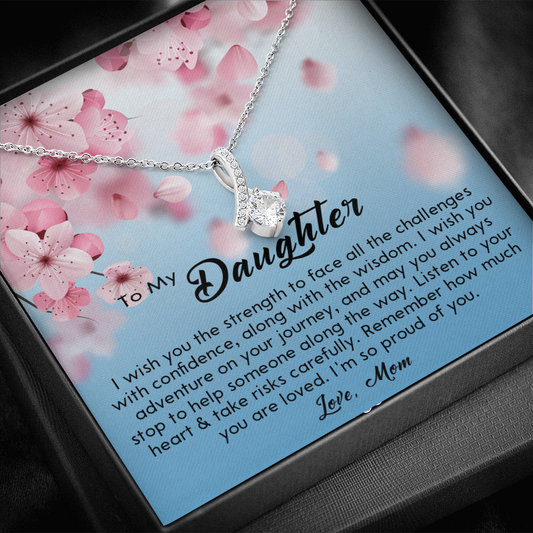132B Necklace To My Daughter, Gift for Daughter from Mom, Daughter Birthday Gift