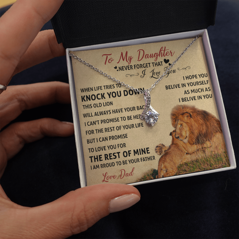 To My Daughter From Lion Dad Necklace