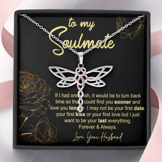 Gift for Her,Wife,Soulmate-Dragonfly Necklace-Birthday,Anniversary