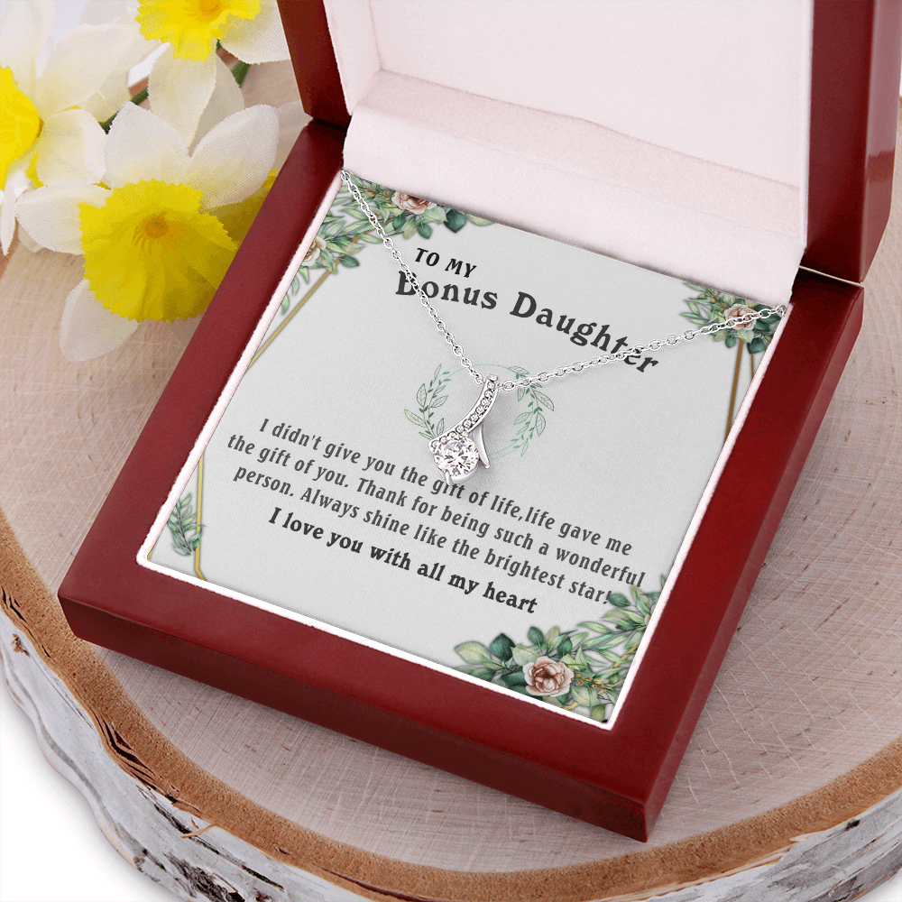 6B To my Bonus Daughter Necklace, Bonus Daughter, Step Daughter Gift, Step Dad Gift