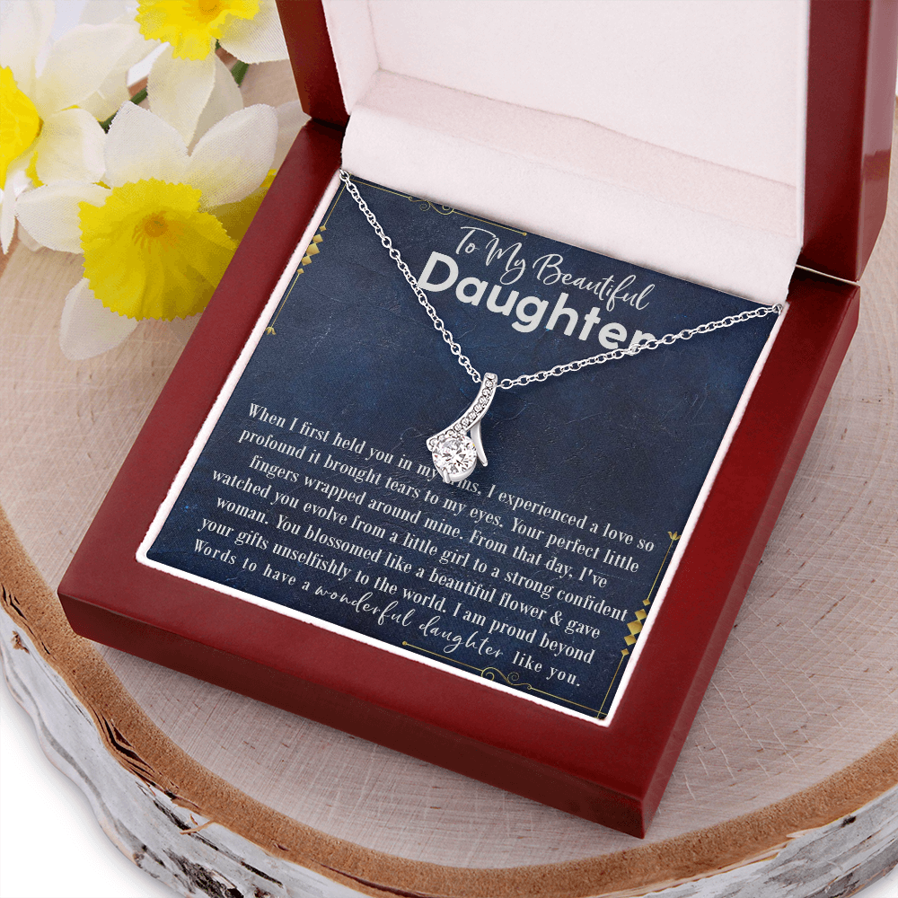 9B To My Beautiful Daughter Love Gift Luxury Alluring Beauty Necklace For Daughter