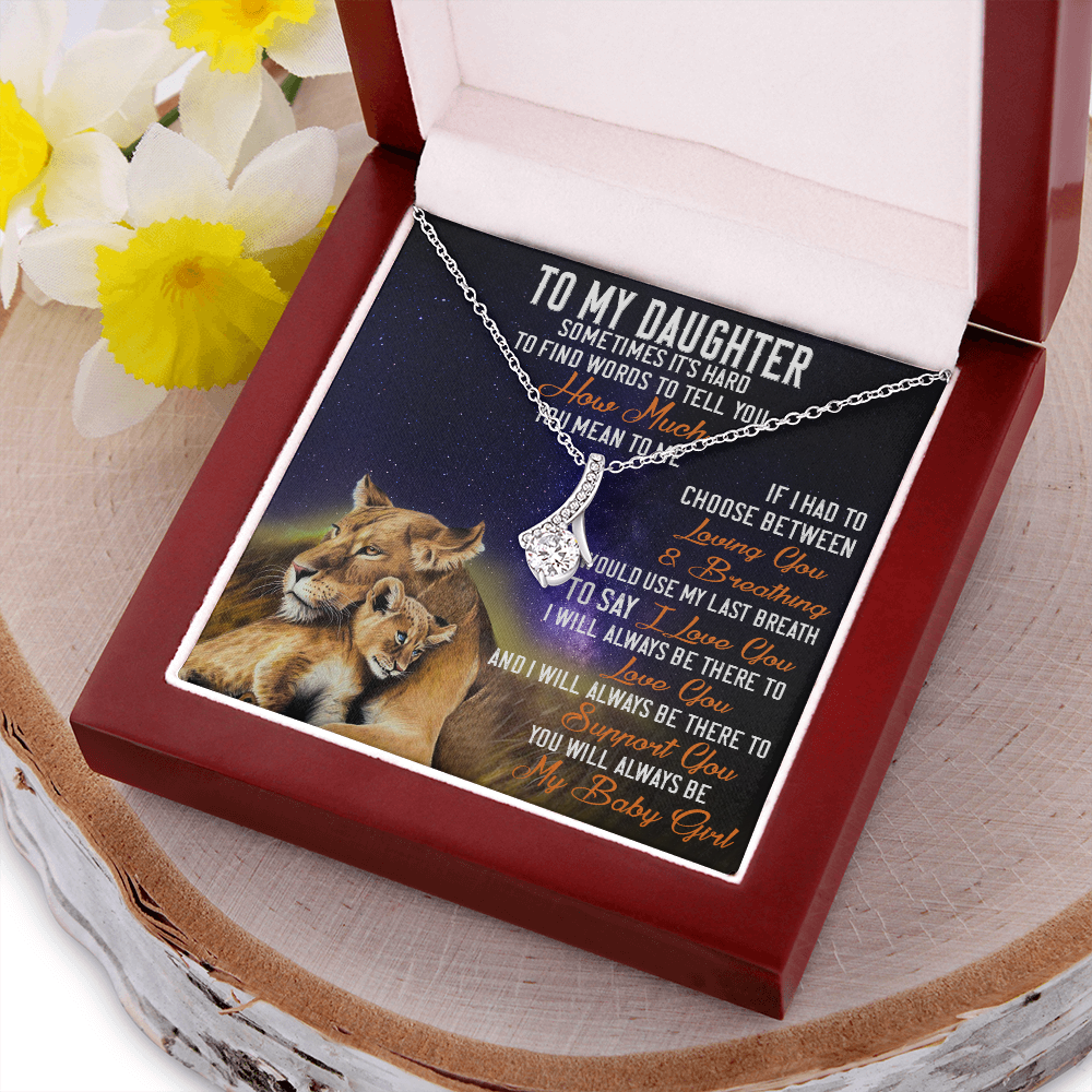 42B Lion To My Daughter Necklace, Gift Birthday, Necklace Gift For Daughter