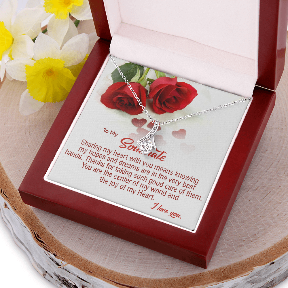 410B To My Soulmate Necklace, Birthday Gifts For Her, Gift For Girlfriend Wife