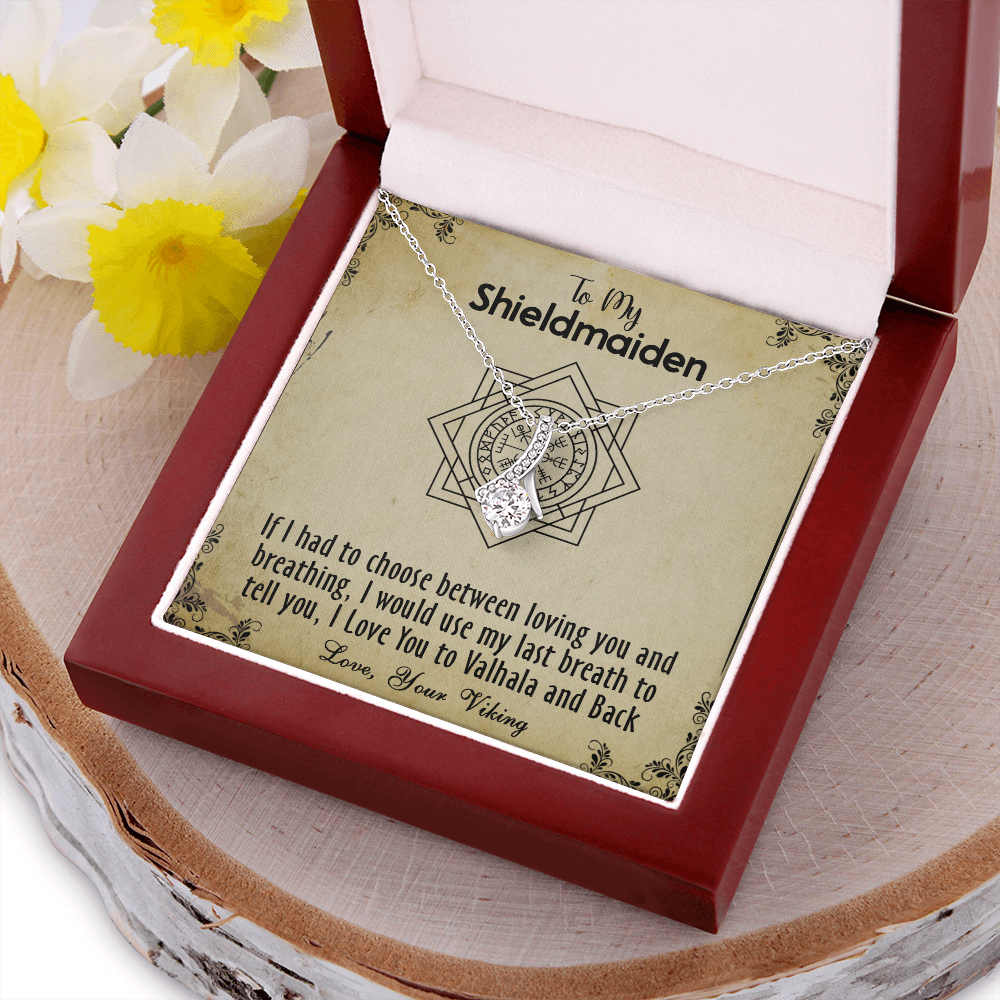 424B To my Shieldmaiden Necklace, Gift for Wife Necklace, Viking Style Necklace