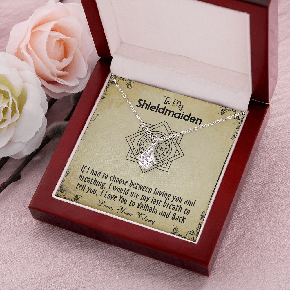 424B To my Shieldmaiden Necklace, Gift for Wife Necklace, Viking Style Necklace