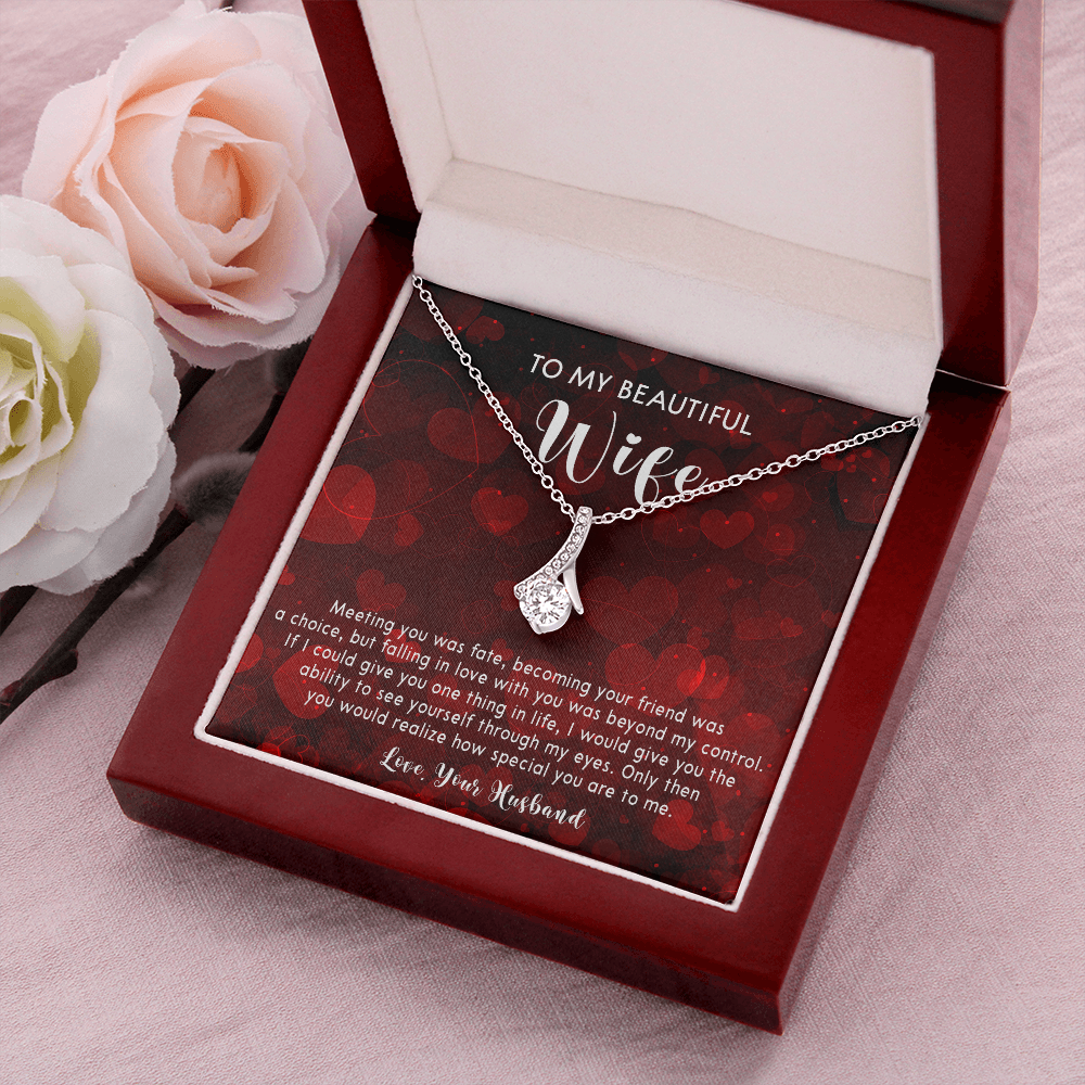 253B Necklace To My Beautiful Wife, Gift for Her From Husband, Couple In Love Gift