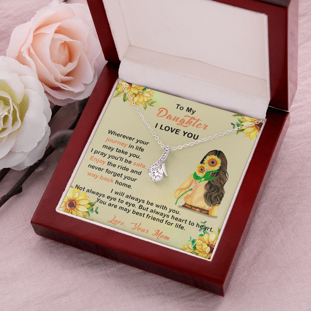 409B To My Daughter I Love You Necklace, Gift From Mom For Daughter, Gift Birthday