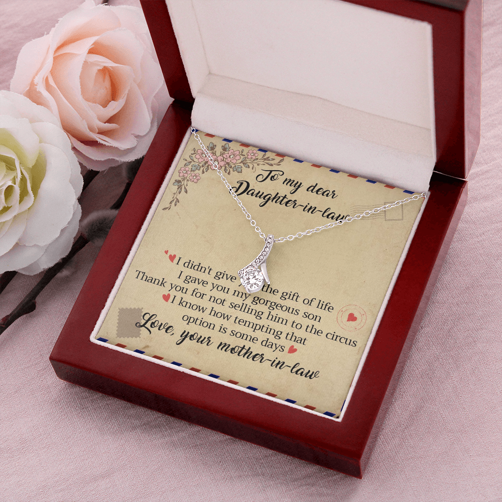 11B Letter To My Daughter-In-Law Necklace, Gift For Daughter In Law from Mother Mom