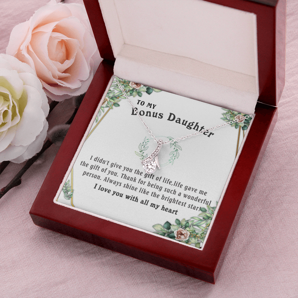 6B To my Bonus Daughter Necklace, Bonus Daughter, Step Daughter Gift, Step Dad Gift