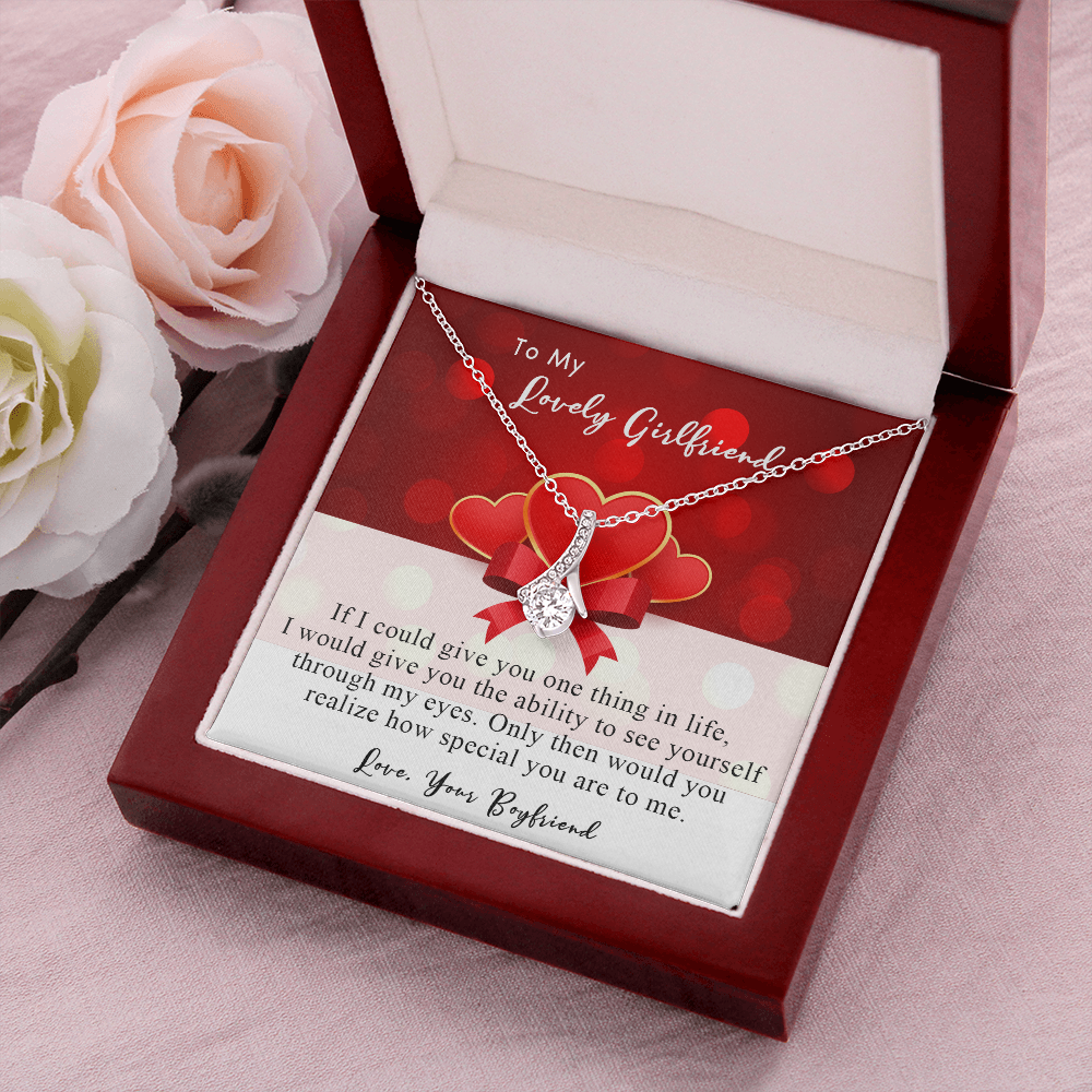 254B Necklace To My Lovely Girlfriend, Gift for Her From Boyfriend, Couple Love Gift