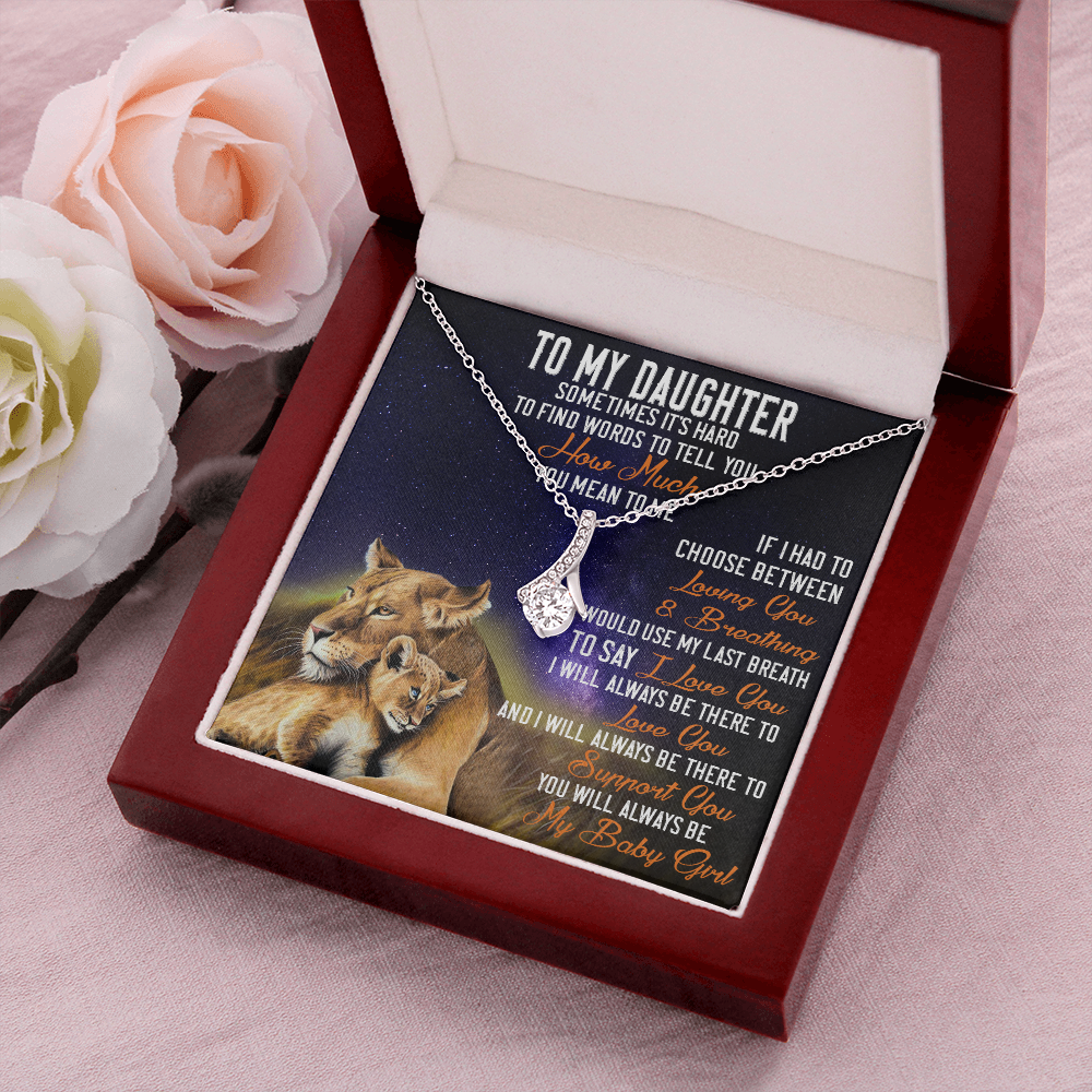 42B Lion To My Daughter Necklace, Gift Birthday, Necklace Gift For Daughter