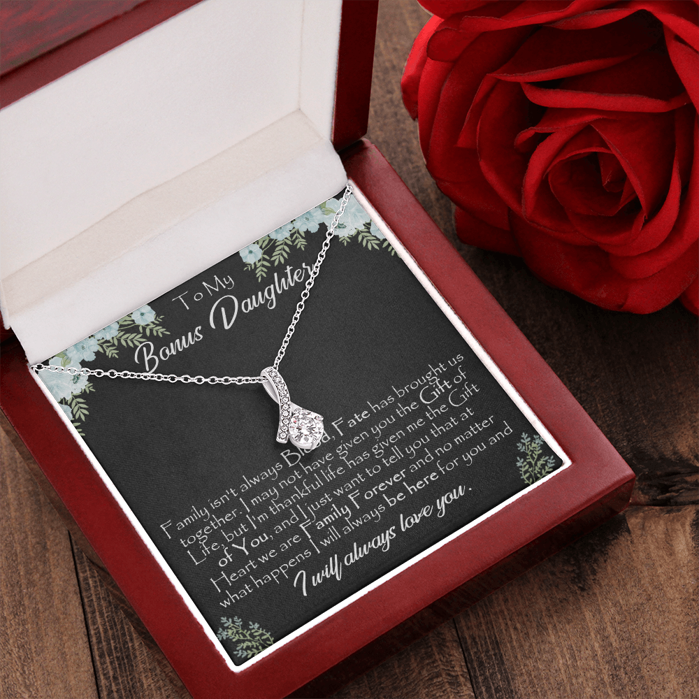 26B To My Bonus Daughter, Gift For Bonus Daughter Necklace, Step Daughter Necklace