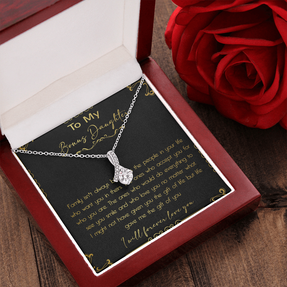 44B To My Bonus Daughter Necklace, Daughter Necklace, Gift Birthday, I Love You