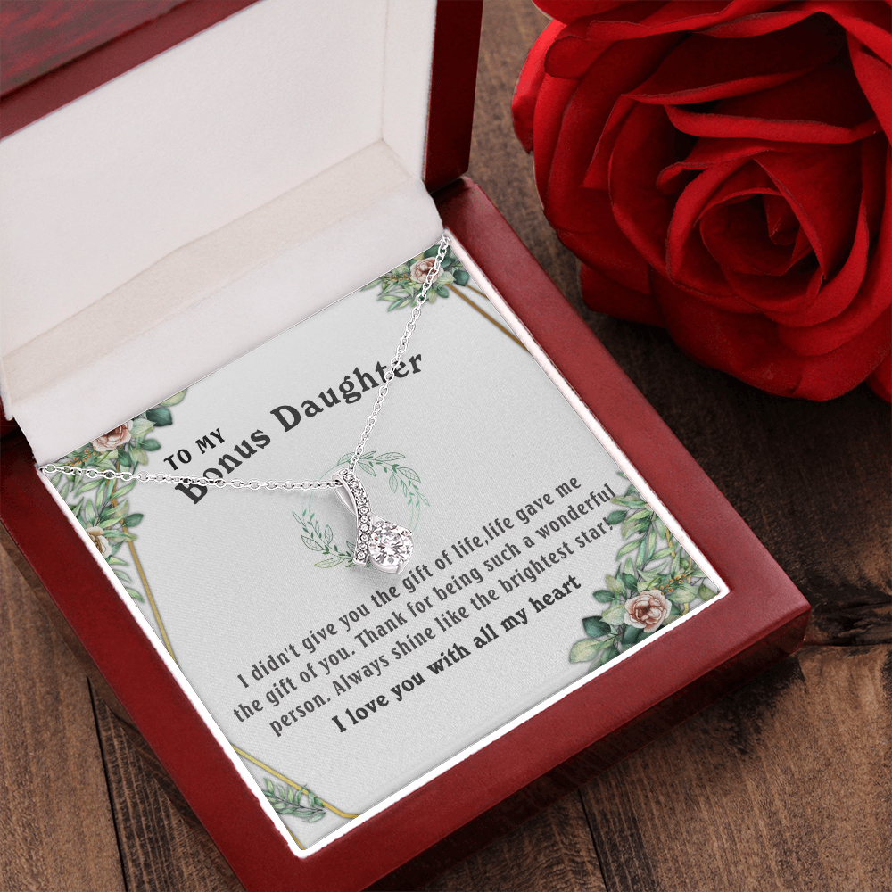 6B To my Bonus Daughter Necklace, Bonus Daughter, Step Daughter Gift, Step Dad Gift