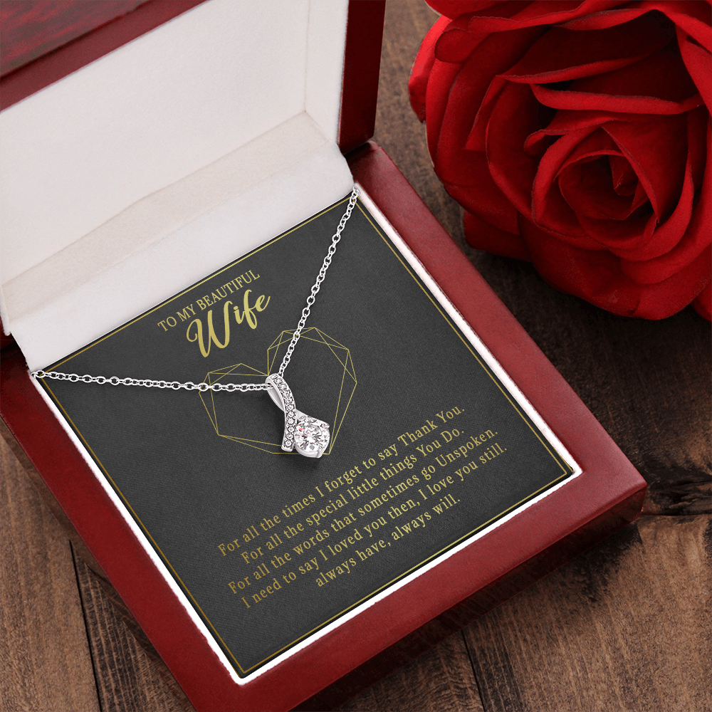 74B Necklace To Beautiful Wife, Cute Gift for Her From Husband, I LOVE YOU Forever