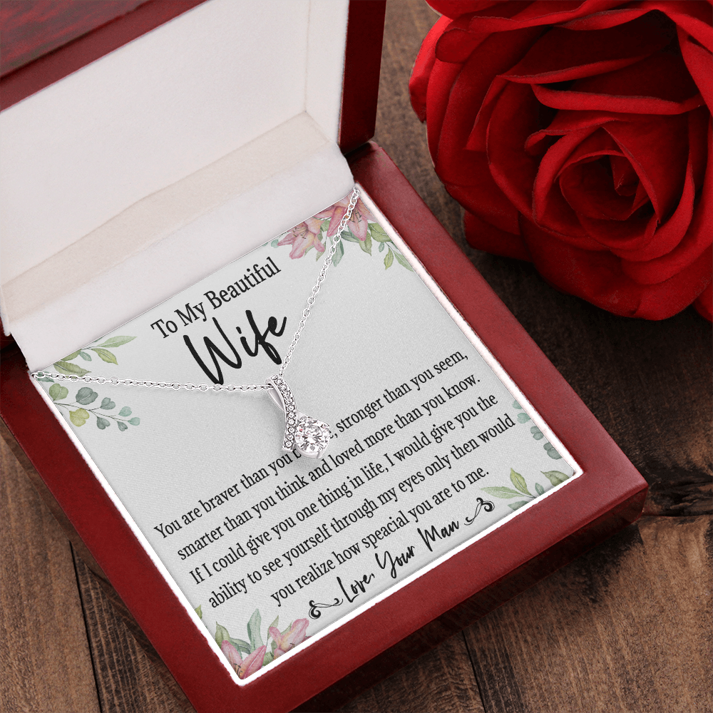 65B Love Gift To My Beautiful Wife, Women Necklace for Her, Birthday from Husband