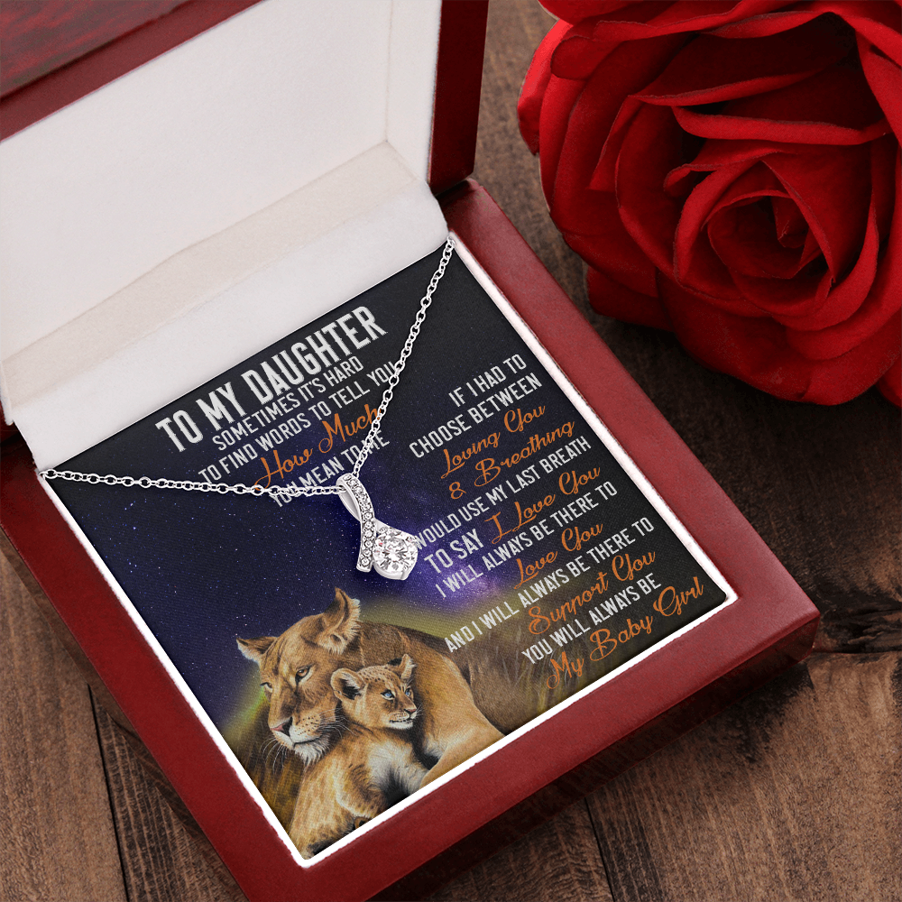 42B Lion To My Daughter Necklace, Gift Birthday, Necklace Gift For Daughter