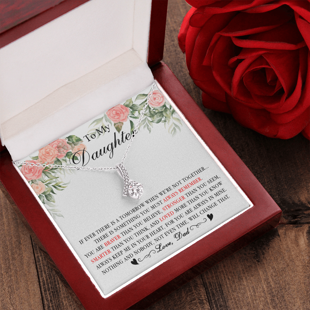 2B Heart Necklace To My Daughter Cute Birthday Gift from Dad for Beautiful Daughter