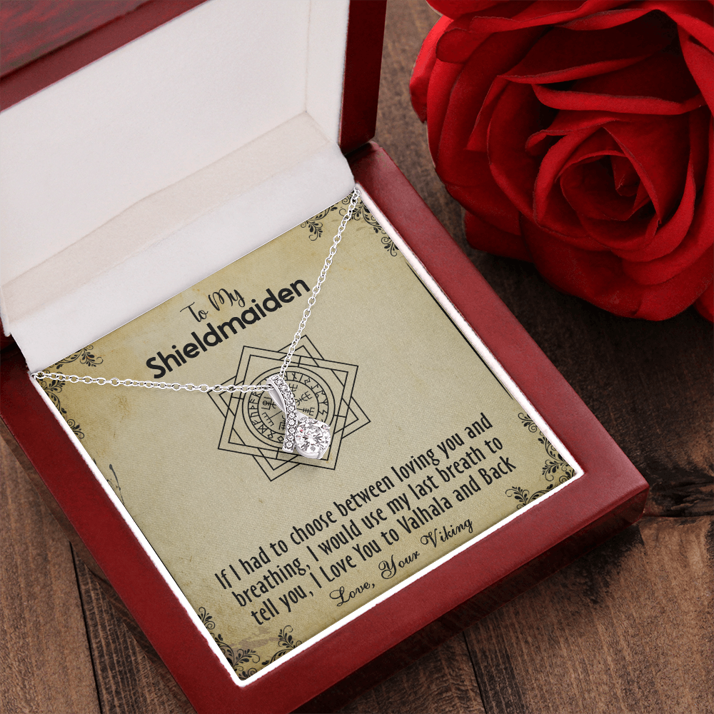 424B To my Shieldmaiden Necklace, Gift for Wife Necklace, Viking Style Necklace