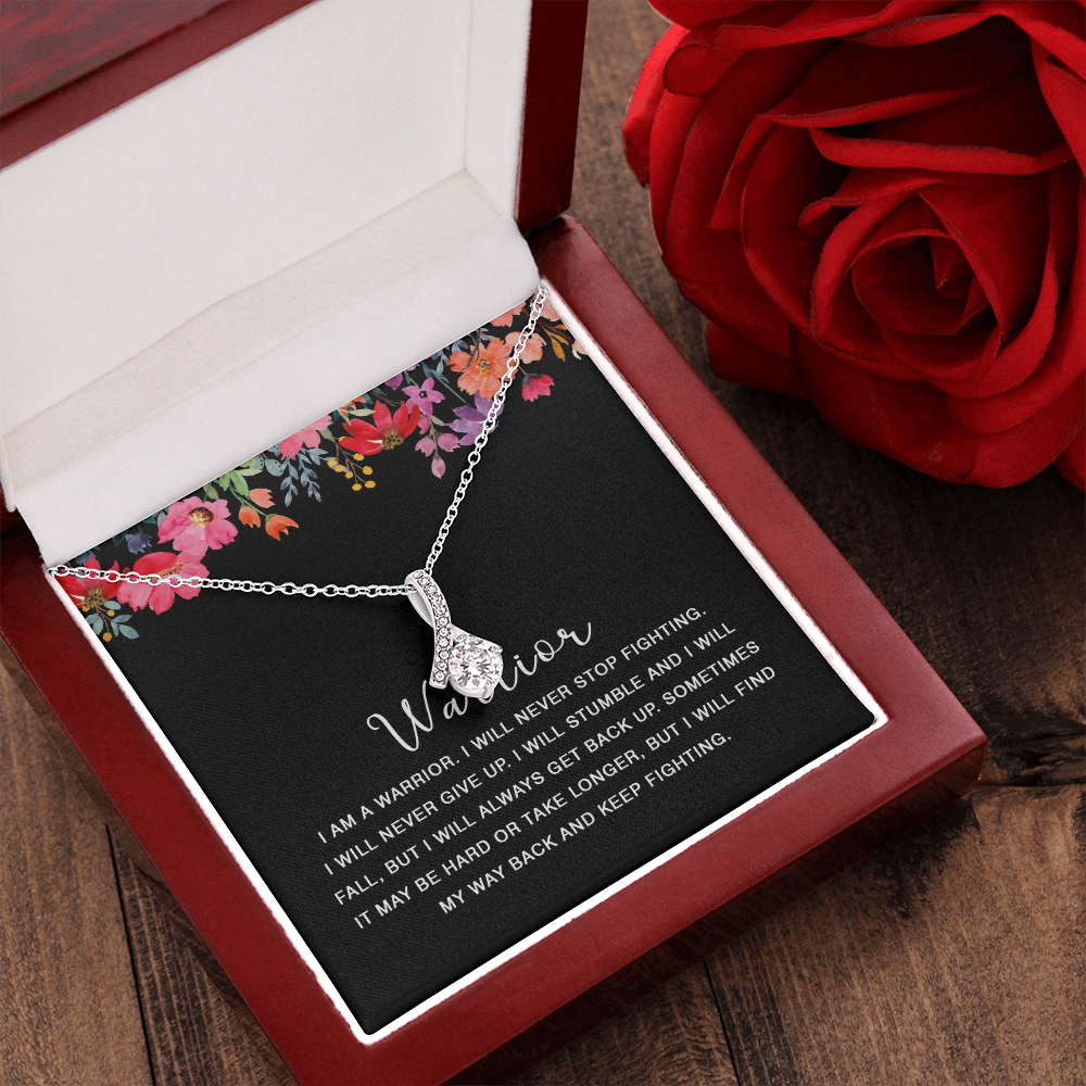 422A Warrior Necklace, I am Warrior, I Will Never Stop Fighting, Gift Birthday